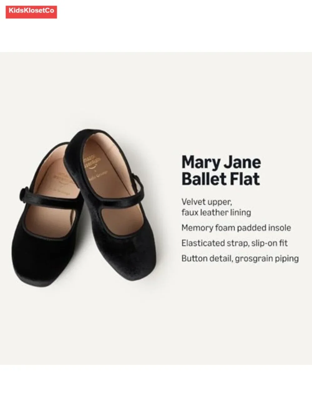 Toddler Girls Mary Jane Ballet Flats Velvet Memory Foam Non-Slip